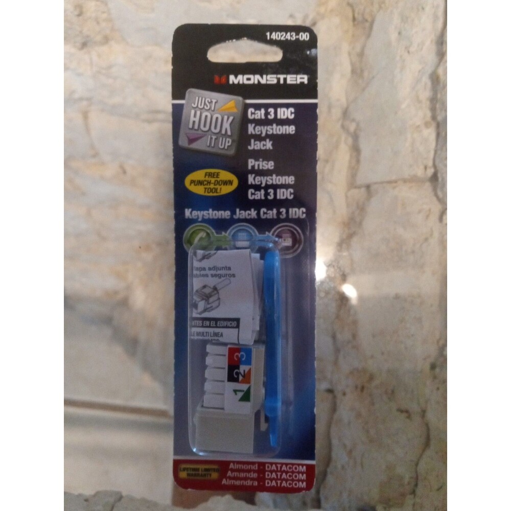 Monster Cat 3 IDC Keystone Jack  (140243-00)   FS Almond Datacom NO TRACKING